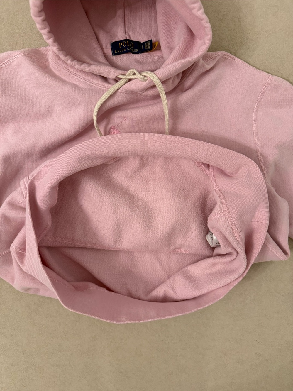 Polo Ralph Lauren Big Pony Pink Fleece Hoodie Pullover Size L - Picture 16 of 16